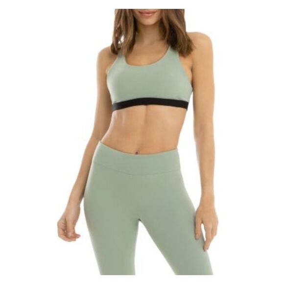 KORAL Tops - KORAL Womens Green Color Block Active Wear Top XS